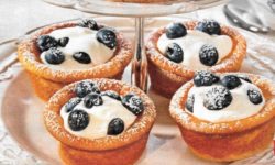 Käsekuchen Muffins mit Heidelbeeren